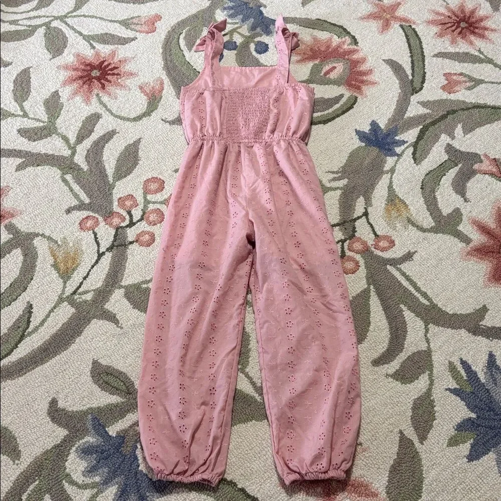 BCBG Kids dusty rose Girls eyelet Romper,  One Piece, 10